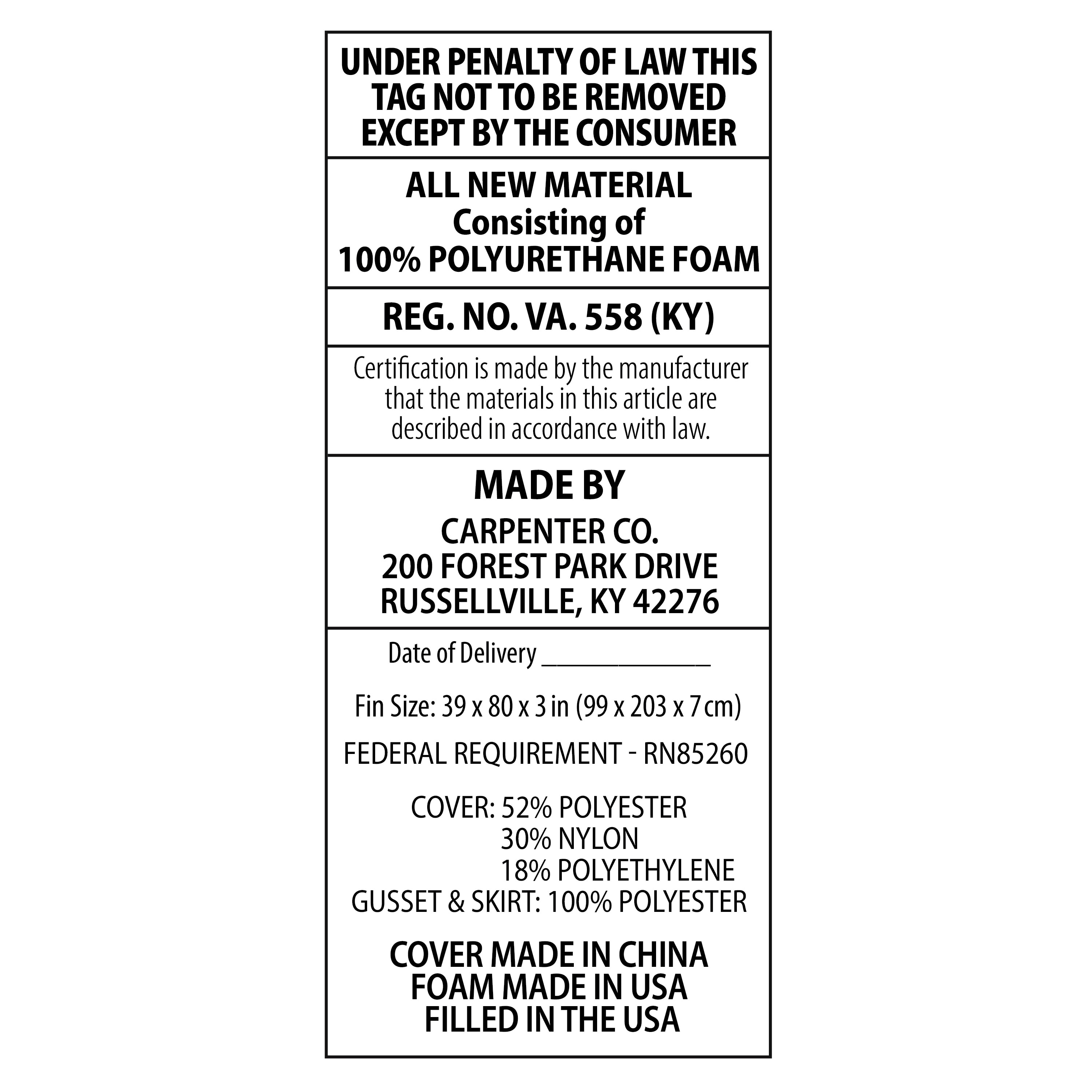 Blue TruCool 3 Mattress Topper featuring Serene Foam - Full - 3 Inch